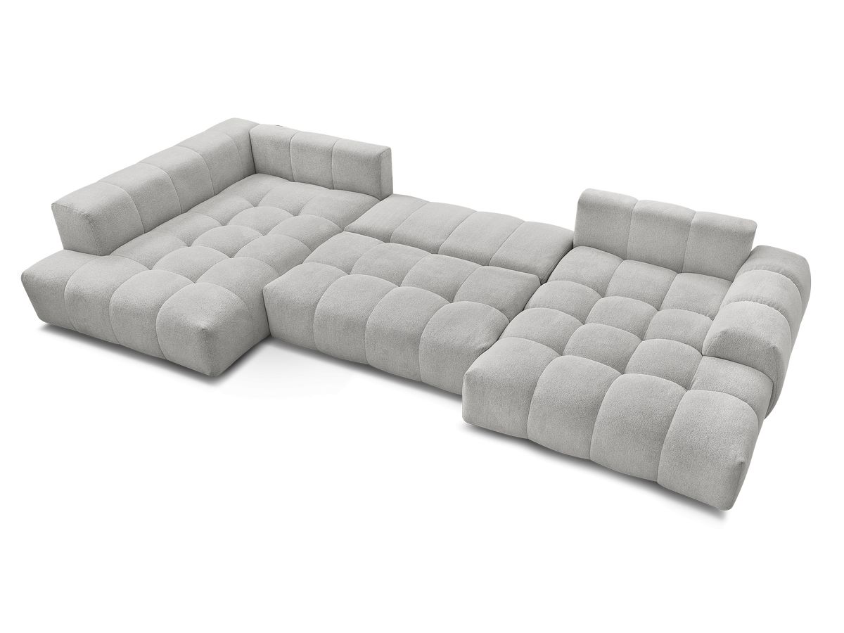 Canapé panoramique convertible coffre EVEREST tissu chiné