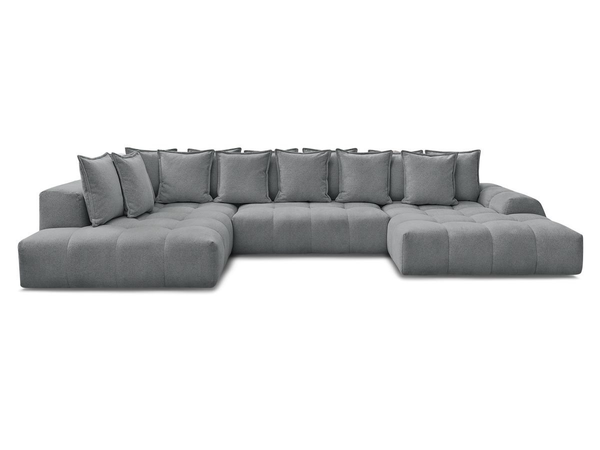 Canapé panoramique convertible coffre EVEREST tissu chiné