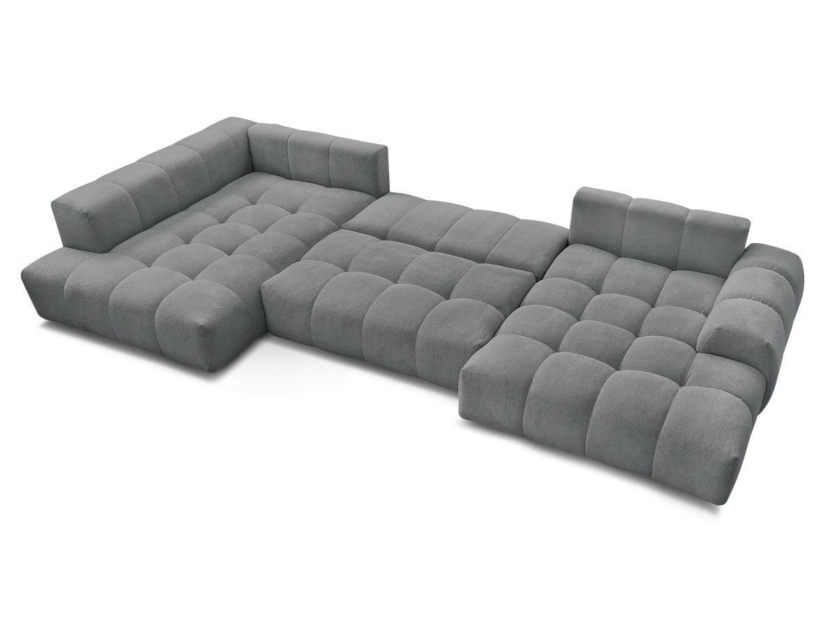 Canapé panoramique convertible coffre EVEREST tissu chiné
