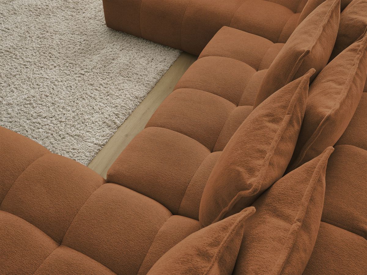 Canapé panoramique convertible coffre EVEREST tissu chiné