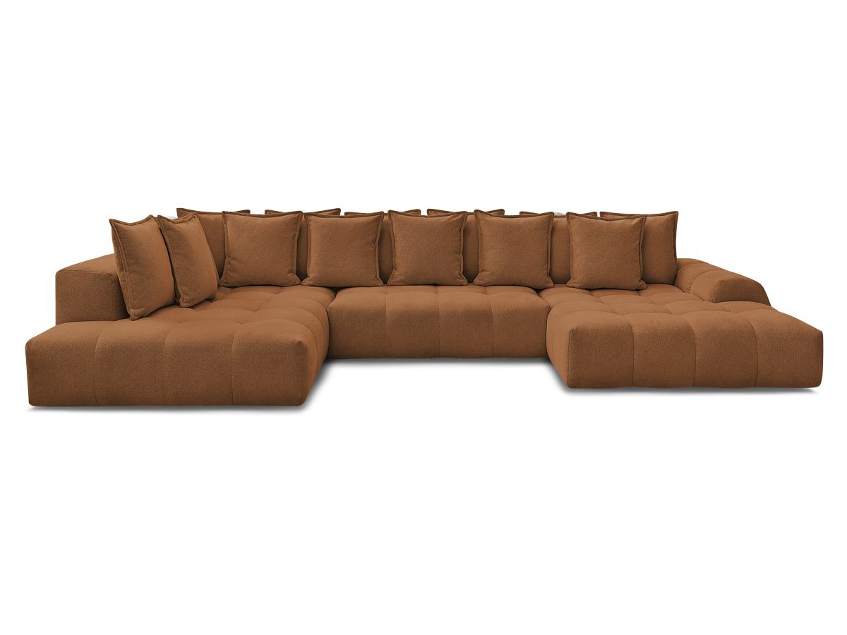 Canapé panoramique convertible coffre EVEREST tissu chiné