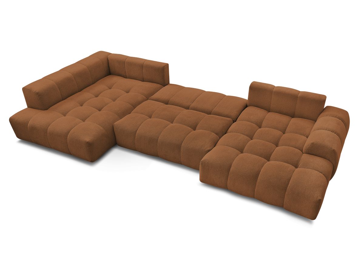 Canapé panoramique convertible coffre EVEREST tissu chiné