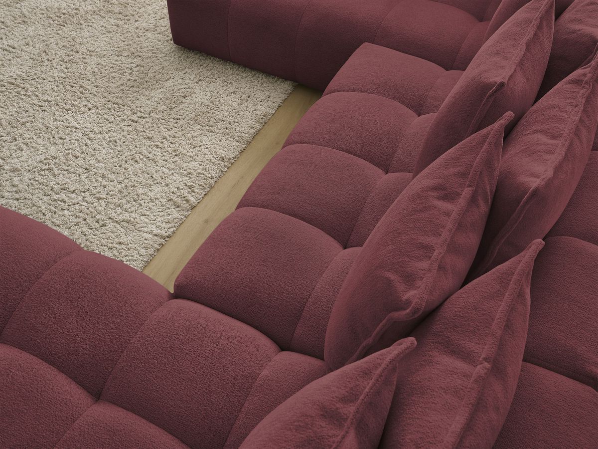Canapé panoramique convertible coffre EVEREST tissu chiné