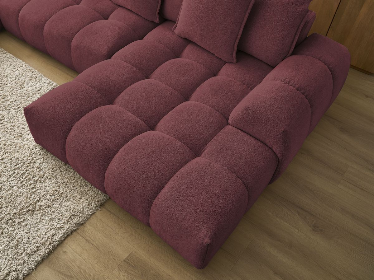 Canapé panoramique convertible coffre EVEREST tissu chiné