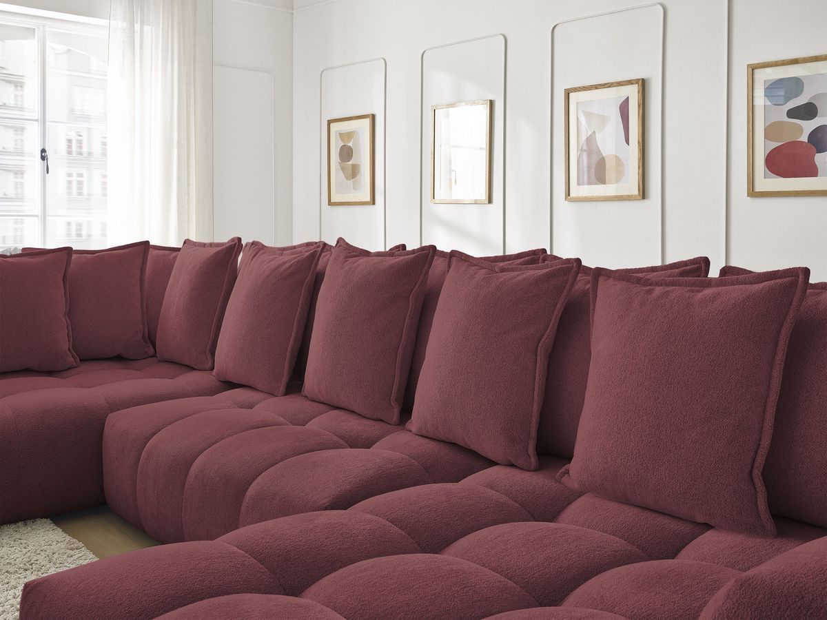 Canapé panoramique convertible coffre EVEREST tissu chiné