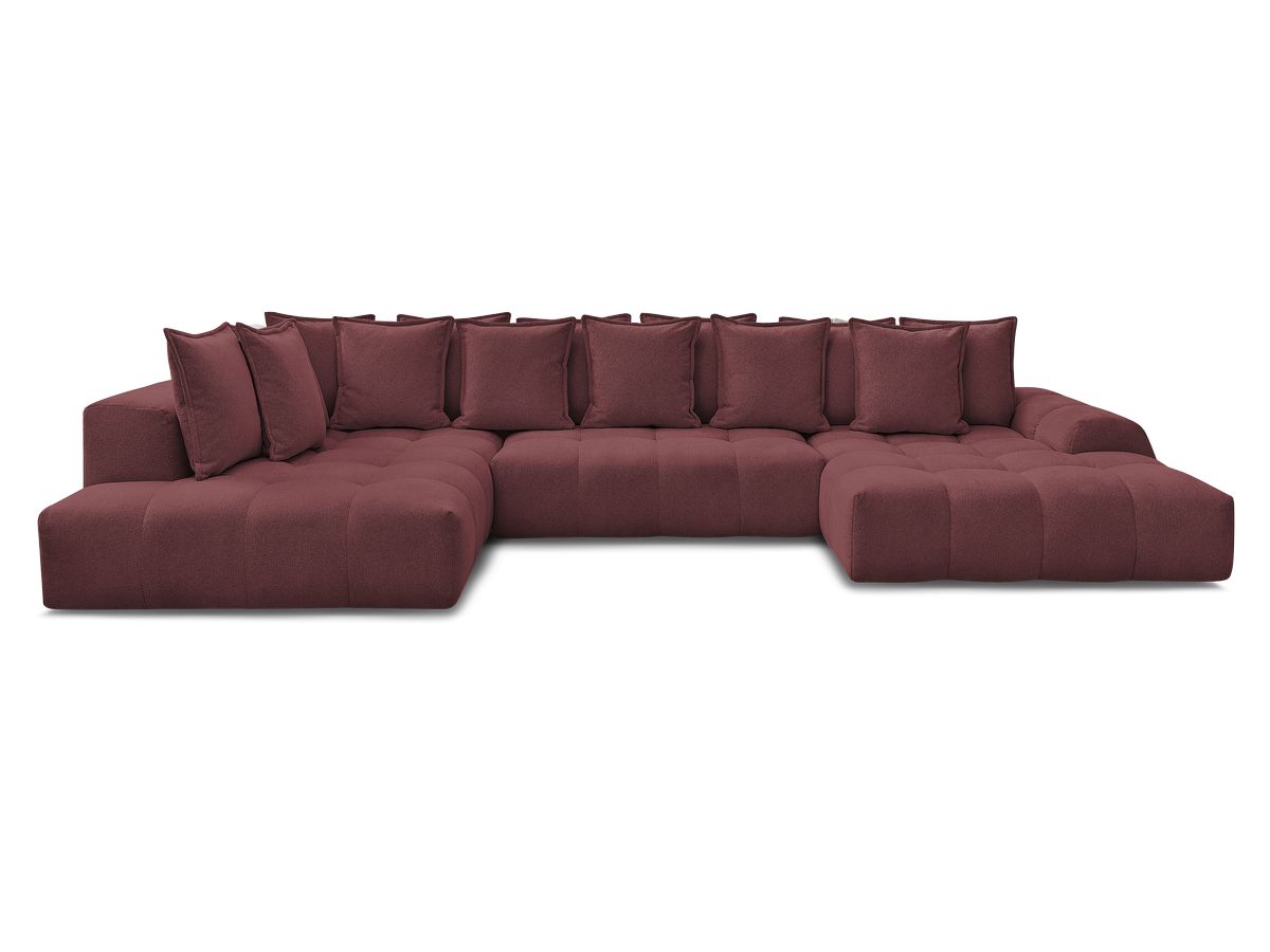 Canapé panoramique convertible coffre EVEREST tissu chiné