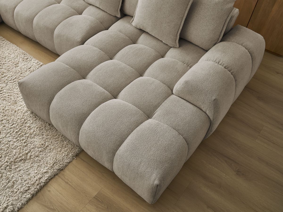 Canapé panoramique convertible coffre EVEREST tissu chiné