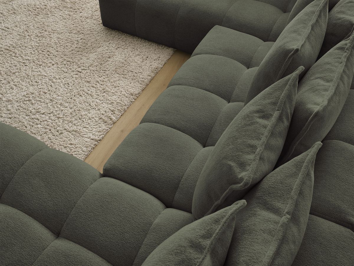 Canapé panoramique convertible coffre EVEREST tissu chiné