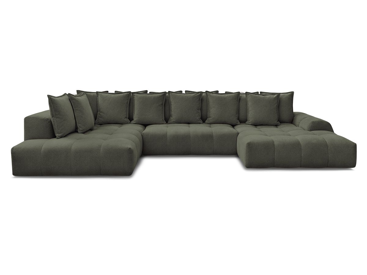 Canapé panoramique convertible coffre EVEREST tissu chiné