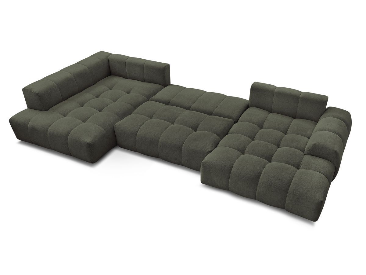 Canapé panoramique convertible coffre EVEREST tissu chiné