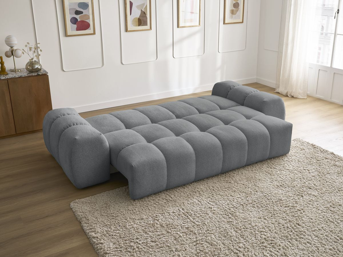 Canapé droit convertible coffre EVEREST tissu chiné