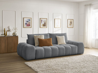 Canapé droit convertible coffre EVEREST tissu chiné