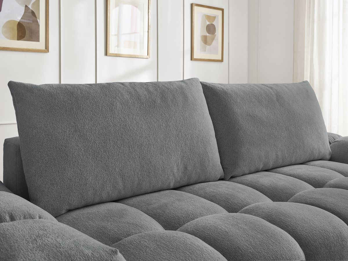 Canapé droit convertible coffre EVEREST tissu chiné