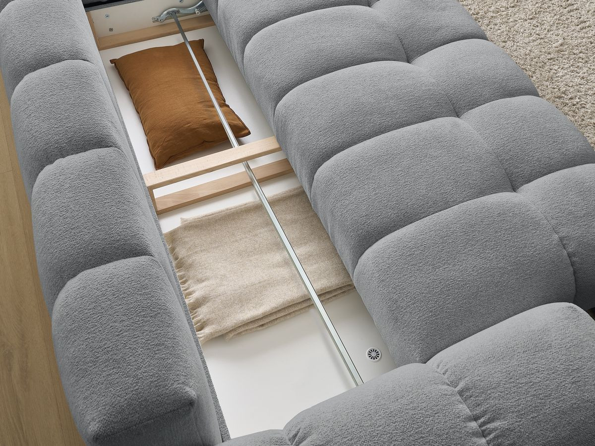 Canapé droit convertible coffre EVEREST tissu chiné