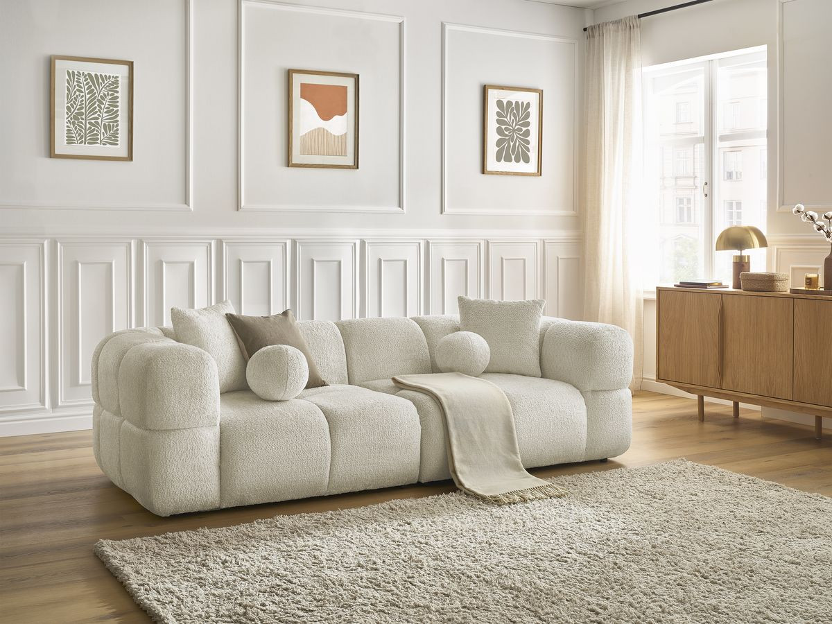 Canapé droit 3 places CRISTINA beige