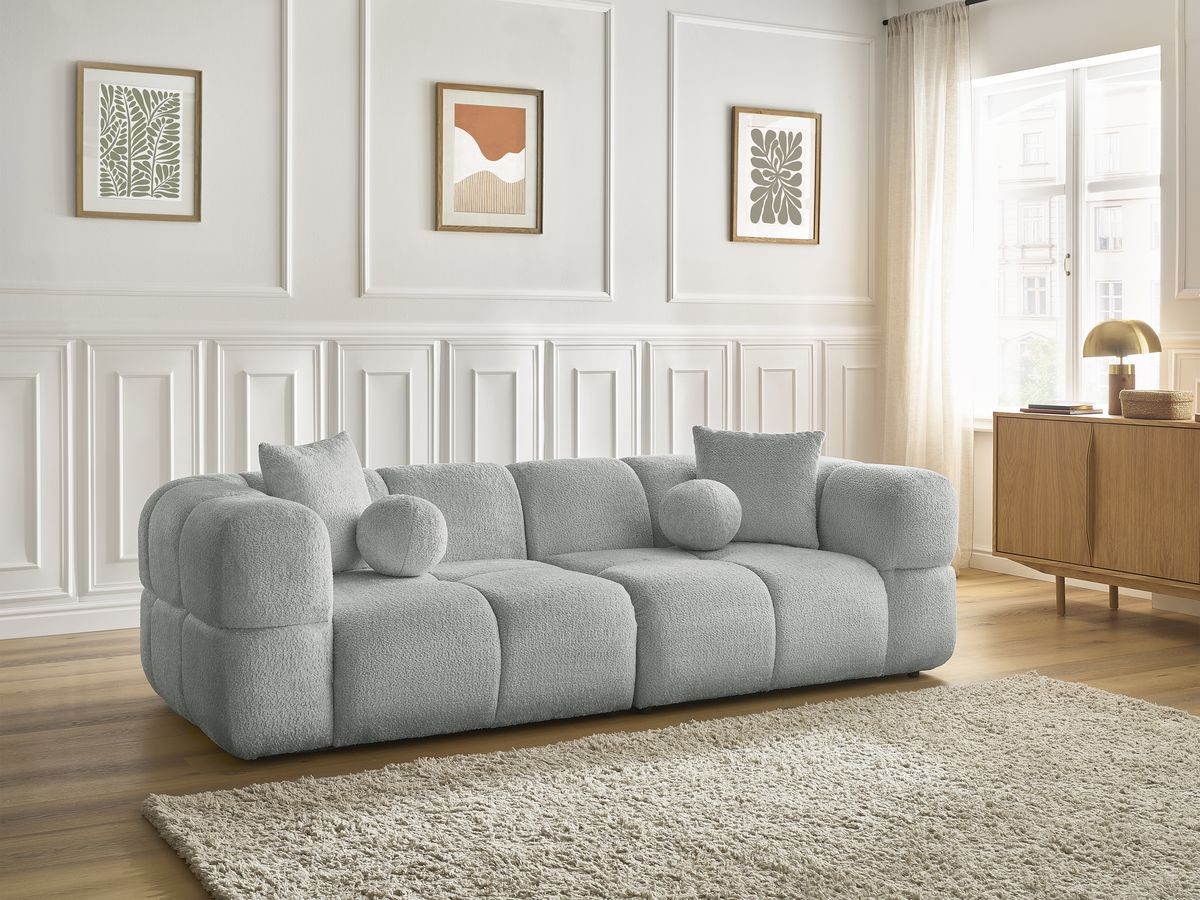 Canapé droit 3 places CRISTINA gris clair — vue 6