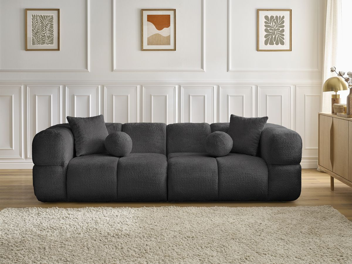 Canapé droit 3 places CRISTINA gris foncé — vue 5