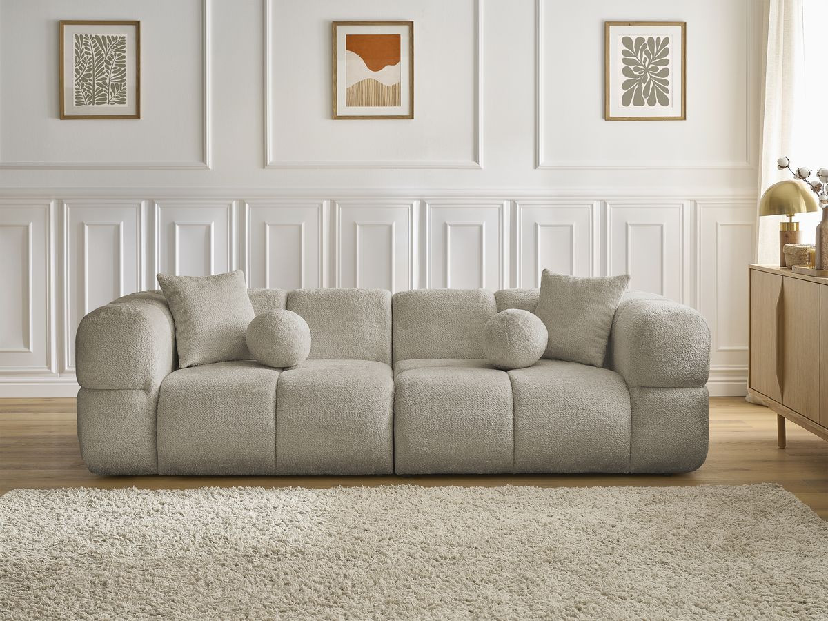 Canapé droit 3 places CRISTINA taupe — vue 5