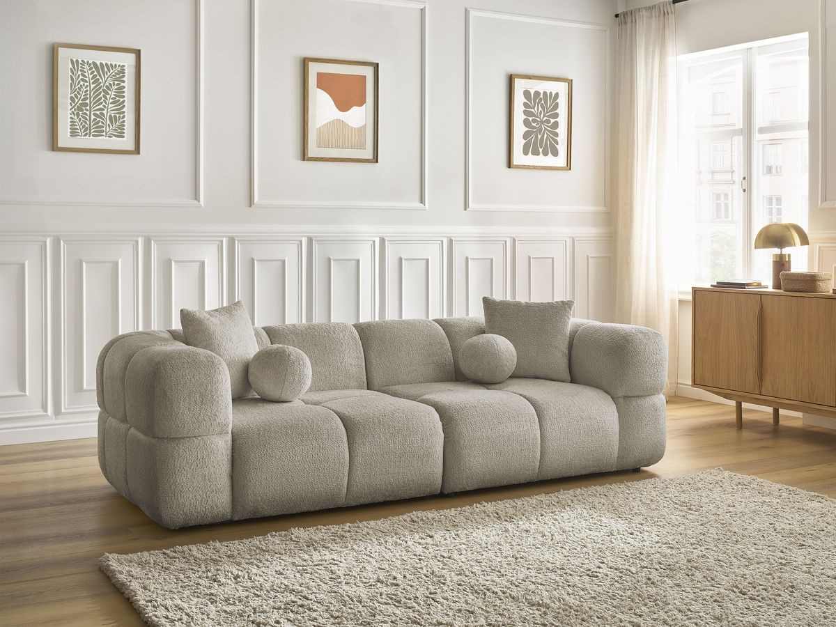 Canapé droit 3 places CRISTINA taupe — vue 6