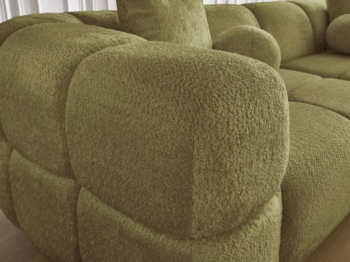 Canapé droit fixe 3 places CRISTINA avec pouf