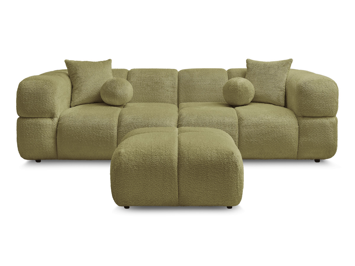 Canapé droit fixe 3 places CRISTINA avec pouf