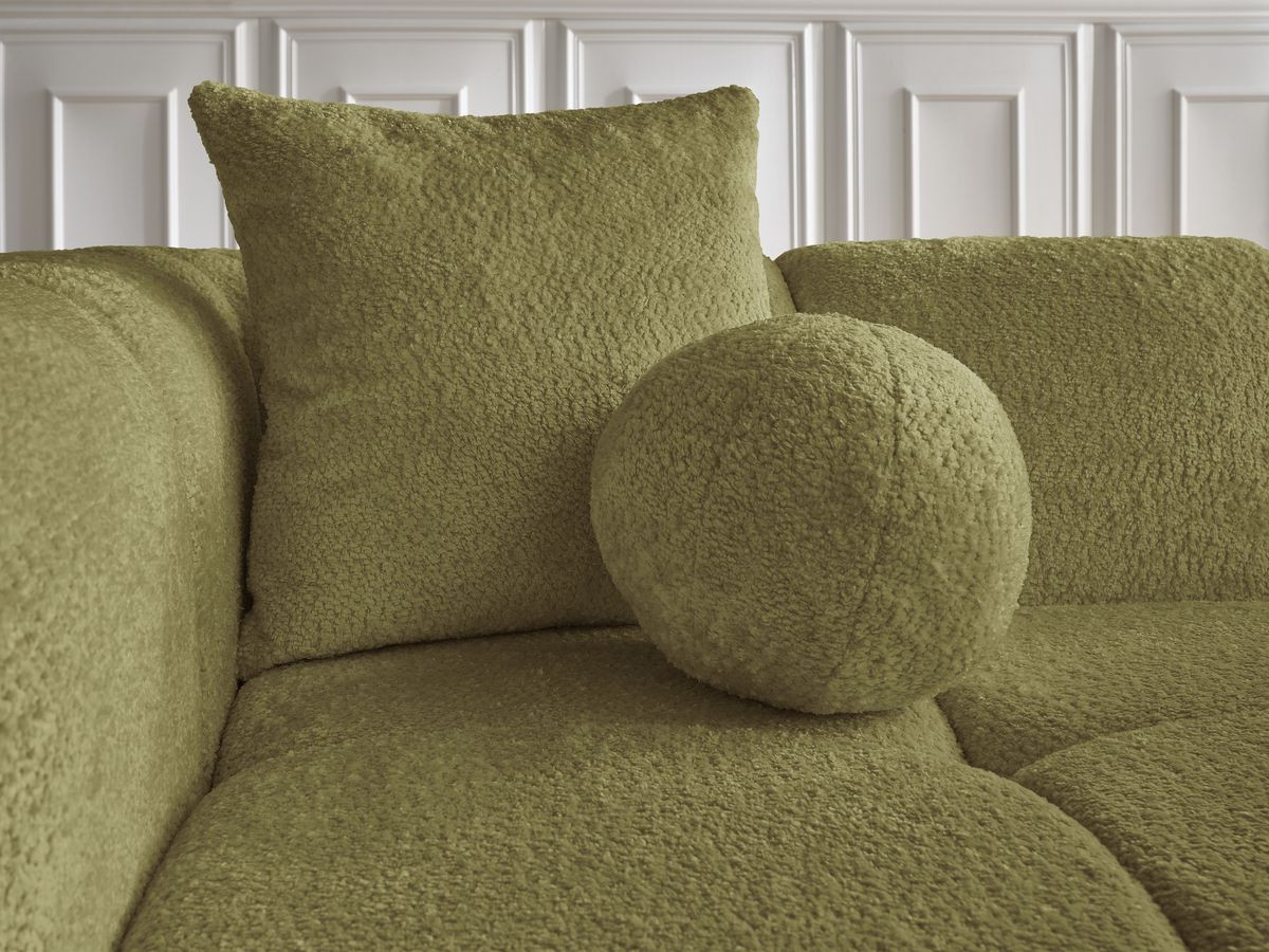 Canapé droit fixe 3 places CRISTINA avec pouf