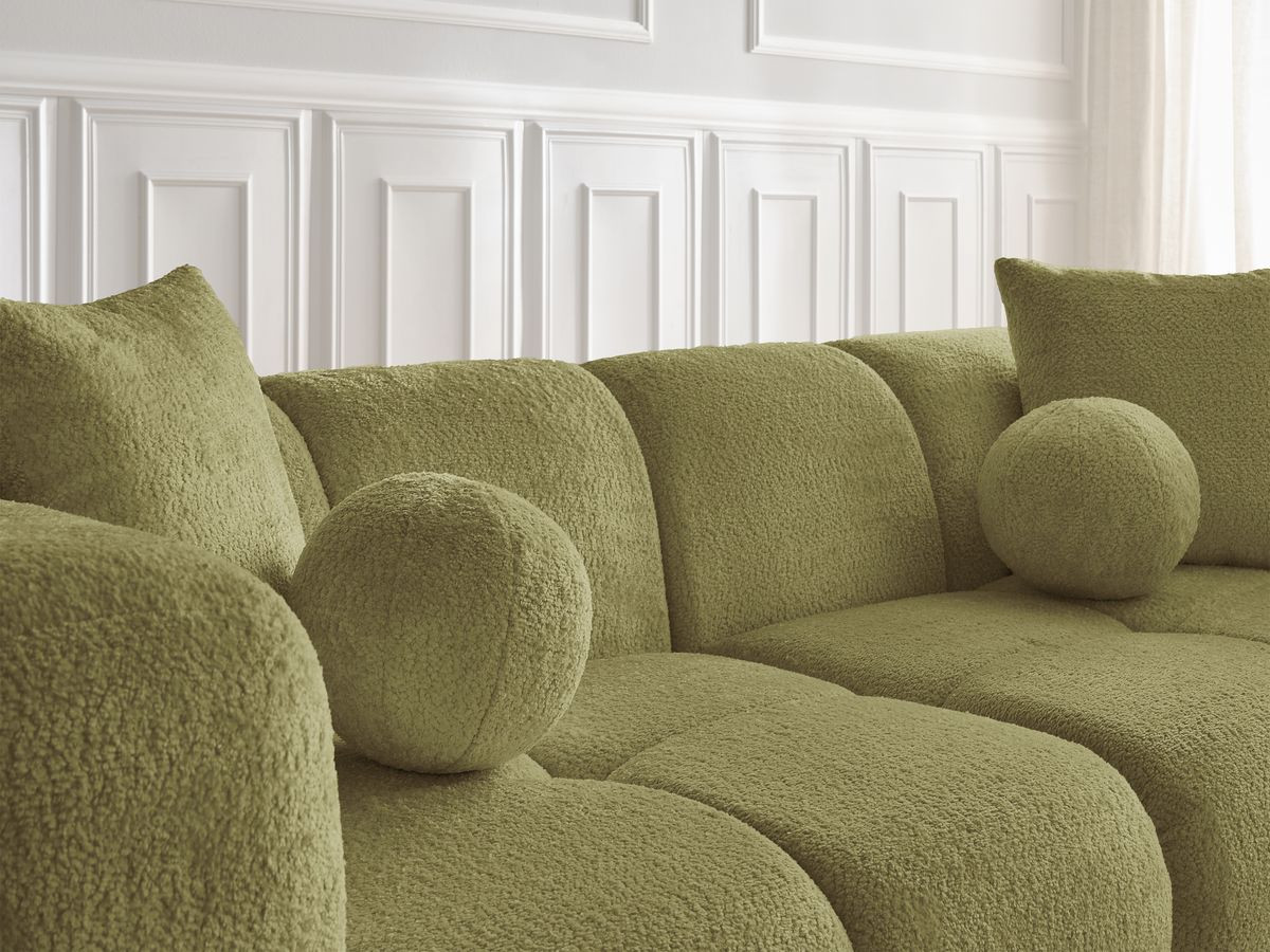 Canapé droit fixe 3 places CRISTINA avec pouf