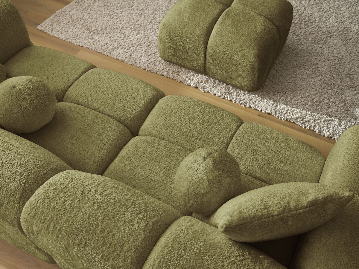 Canapé droit fixe 3 places CRISTINA avec pouf