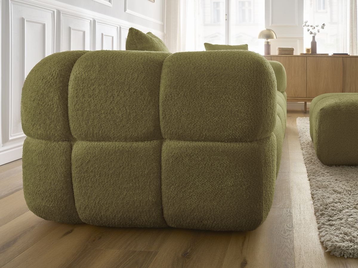 Canapé droit fixe 3 places CRISTINA avec pouf