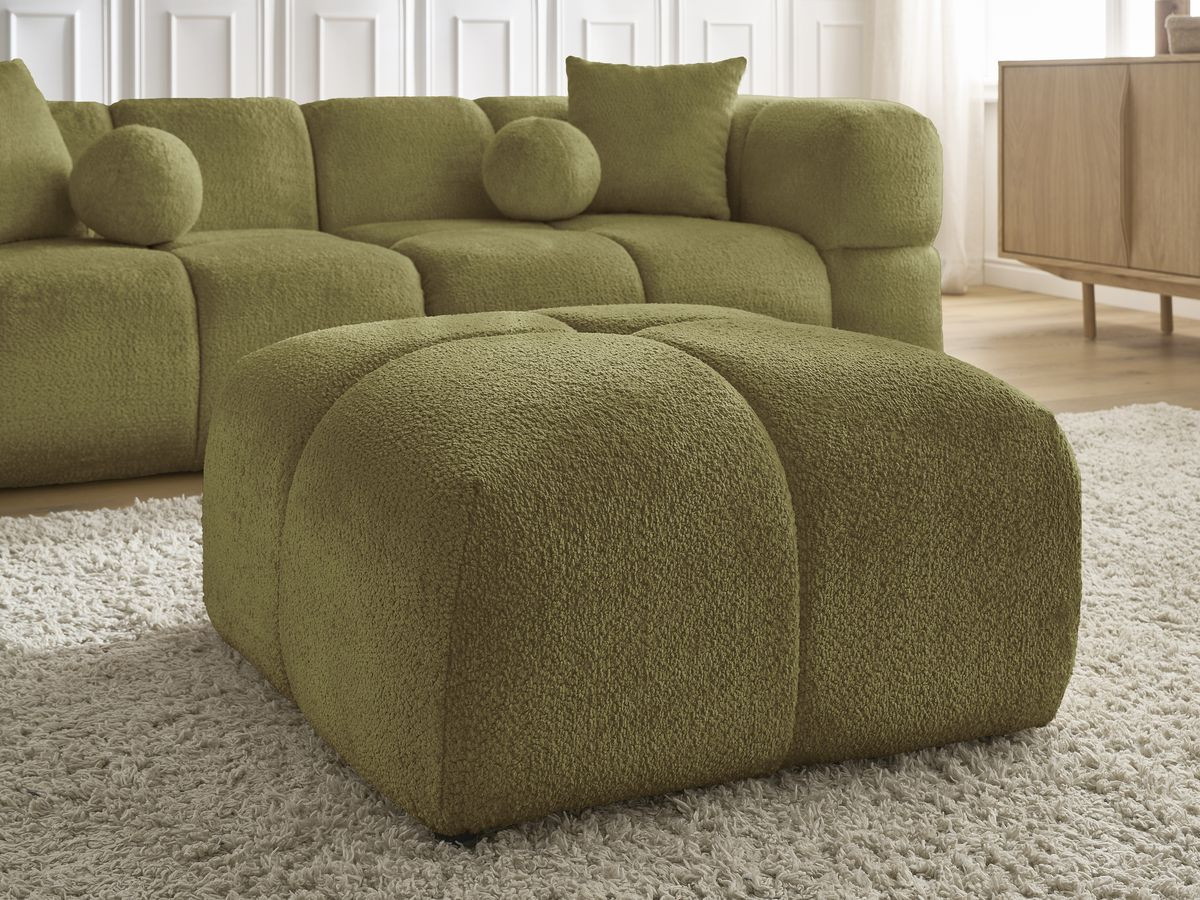 Canapé droit fixe 3 places CRISTINA avec pouf