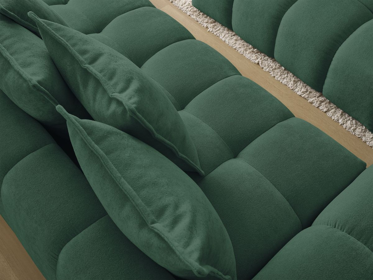 Canapé droit convertible coffre EVEREST tissu texturé avec pouf