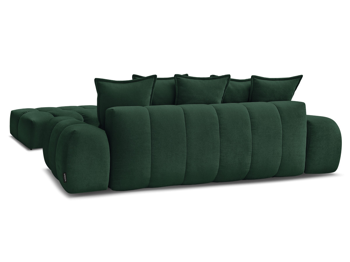 Canapé droit convertible coffre EVEREST tissu texturé avec pouf