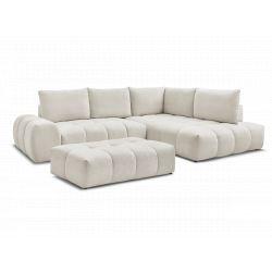 Angle L convertible coffre + pouf