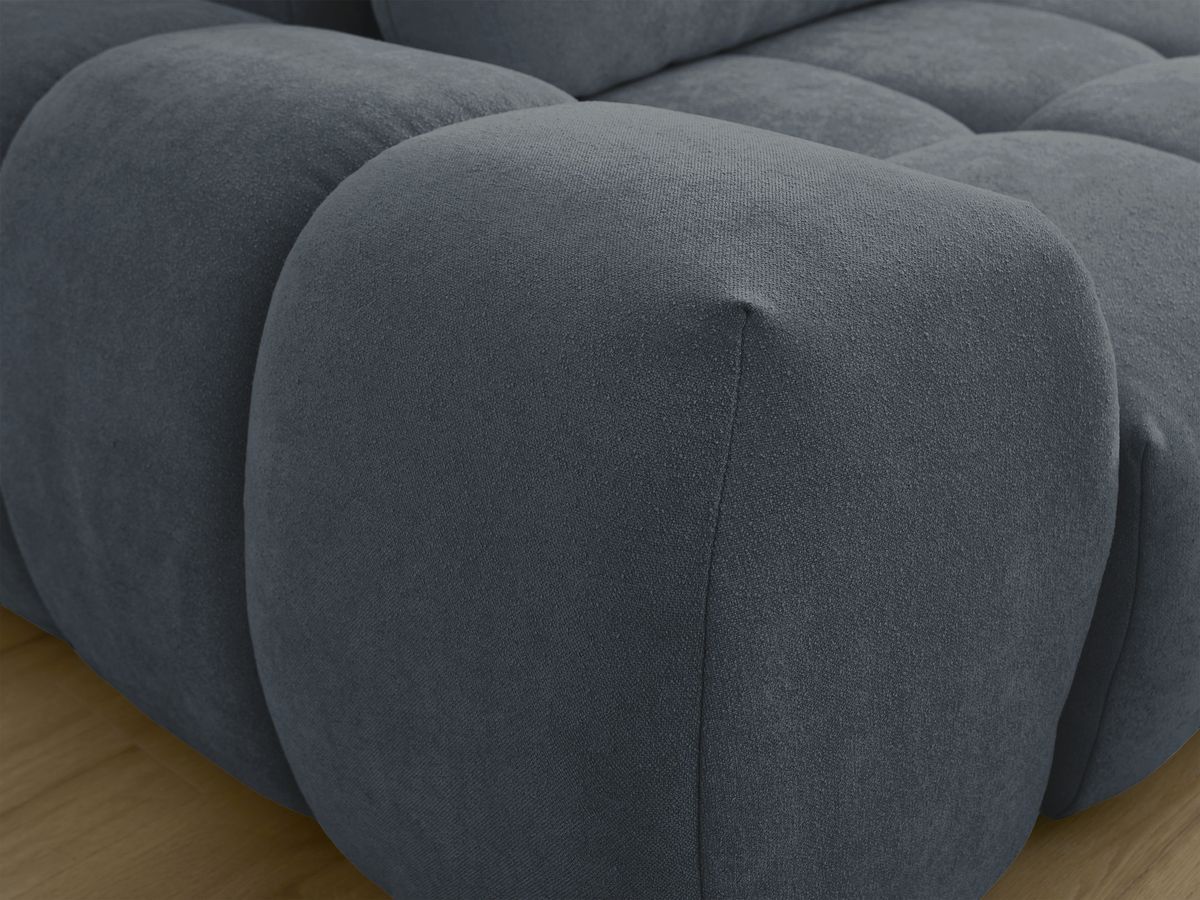 Canapé d'angle L convertible coffre EVEREST tissu texturé avec pouf