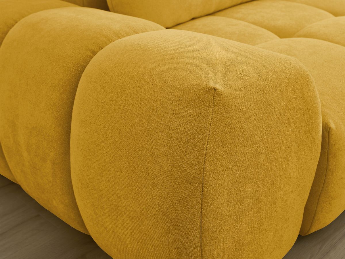 Canapé d'angle L convertible coffre EVEREST tissu texturé avec pouf