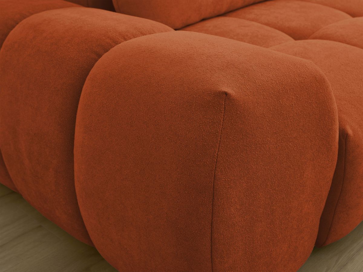 Canapé d'angle L convertible coffre EVEREST tissu texturé avec pouf