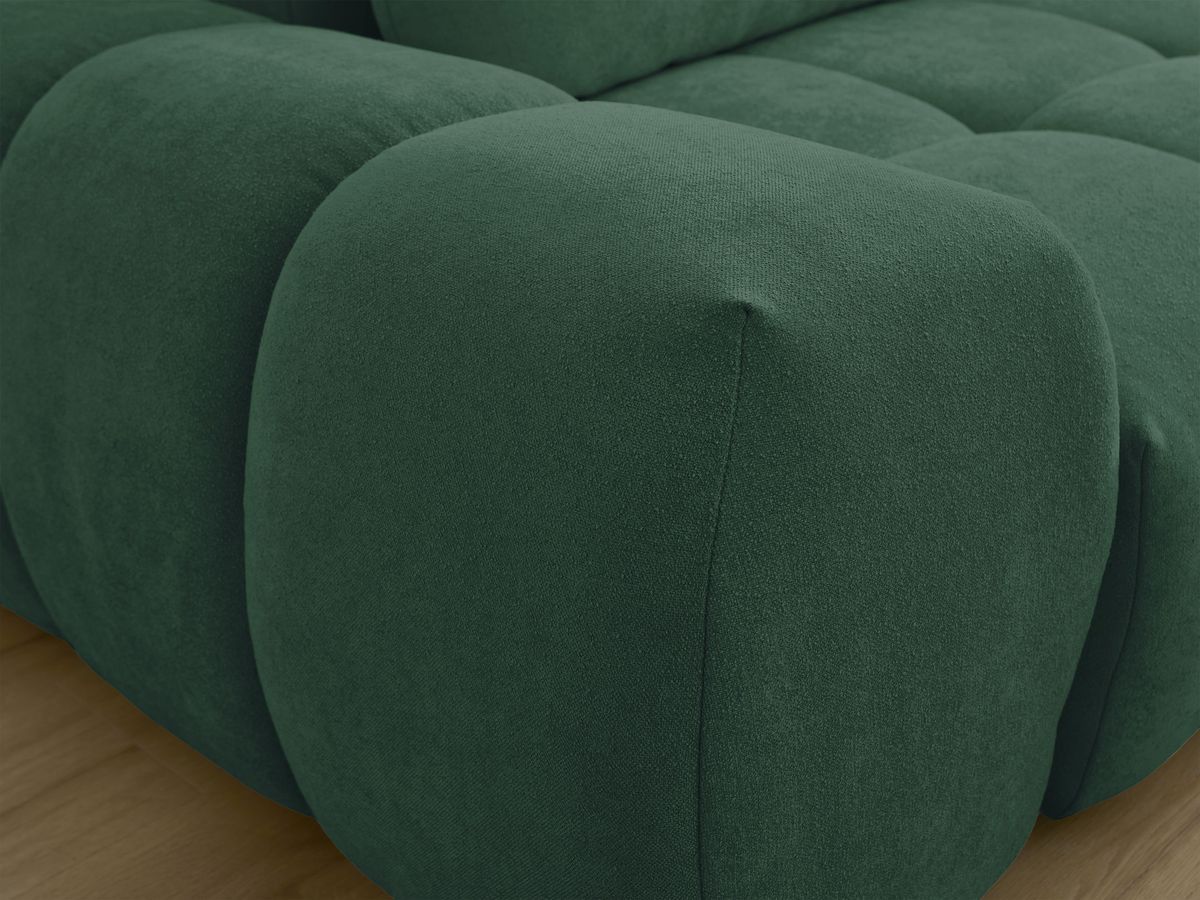 Canapé d'angle L convertible coffre EVEREST tissu texturé avec pouf