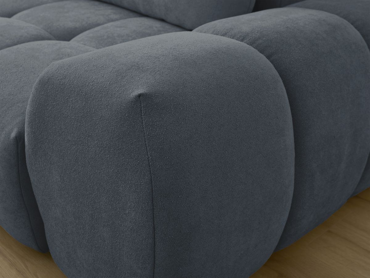 Canapé d'angle L convertible coffre EVEREST tissu texturé avec pouf