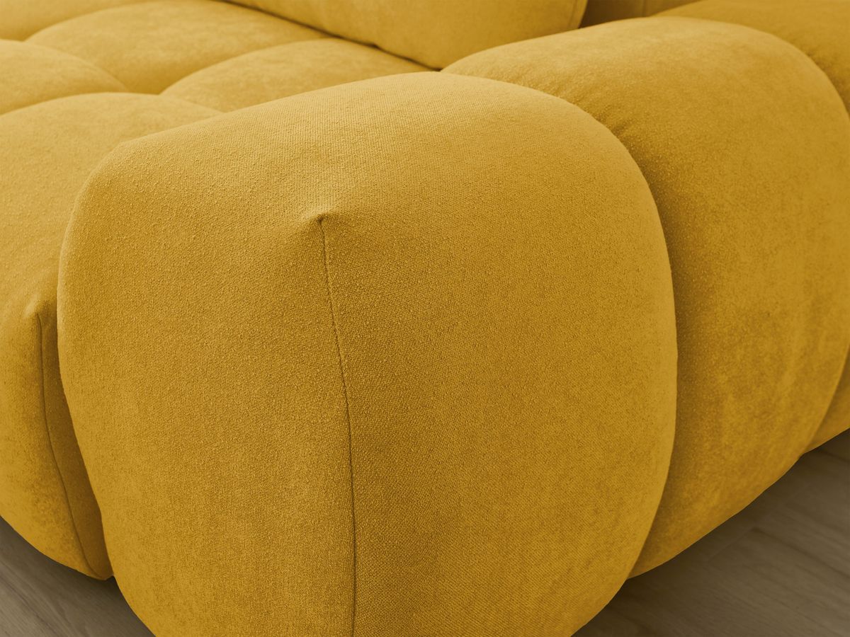 Canapé d'angle L convertible coffre EVEREST tissu texturé avec pouf
