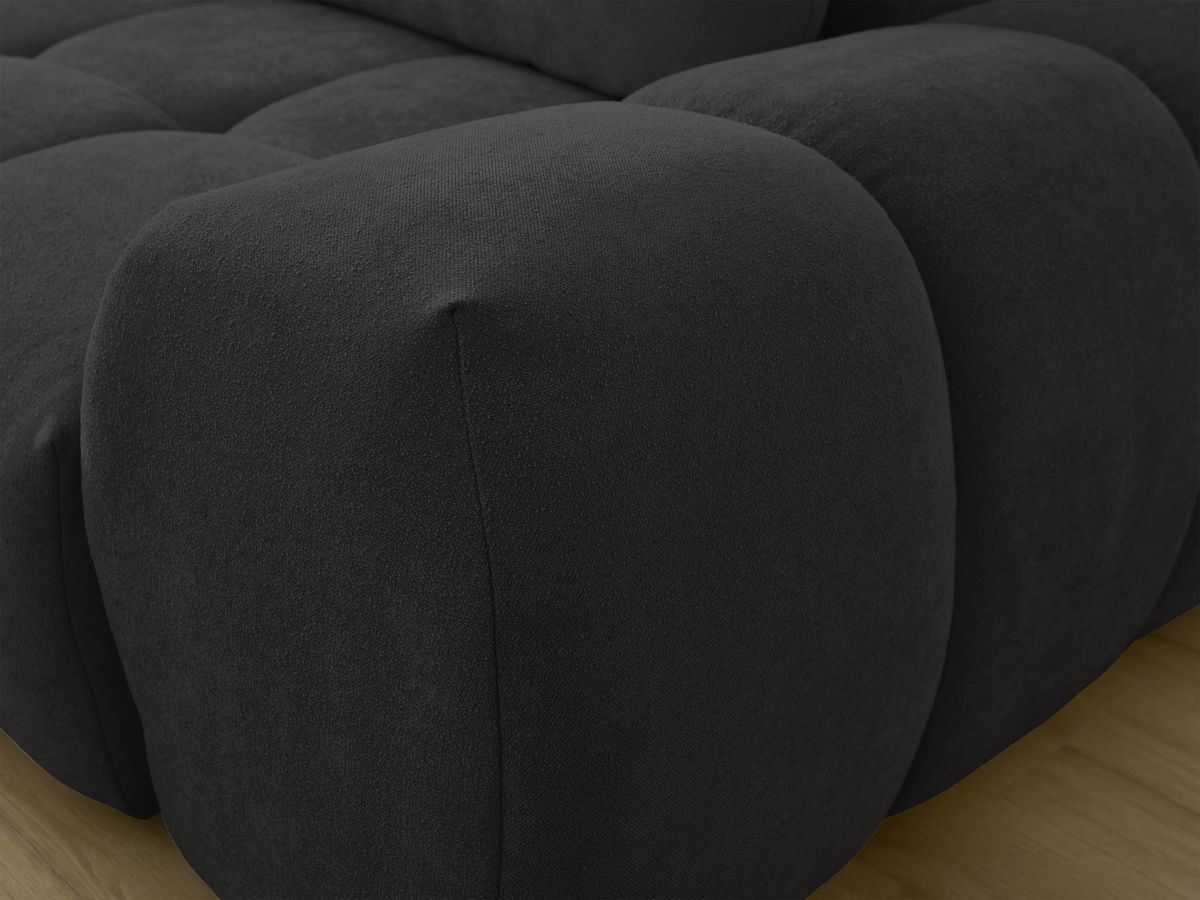 Canapé d'angle L convertible coffre EVEREST tissu texturé avec pouf