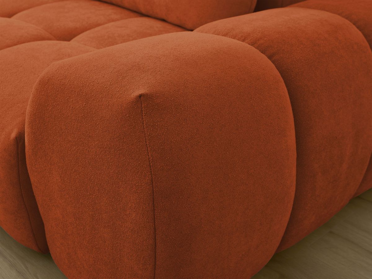 Canapé d'angle L convertible coffre EVEREST tissu texturé avec pouf
