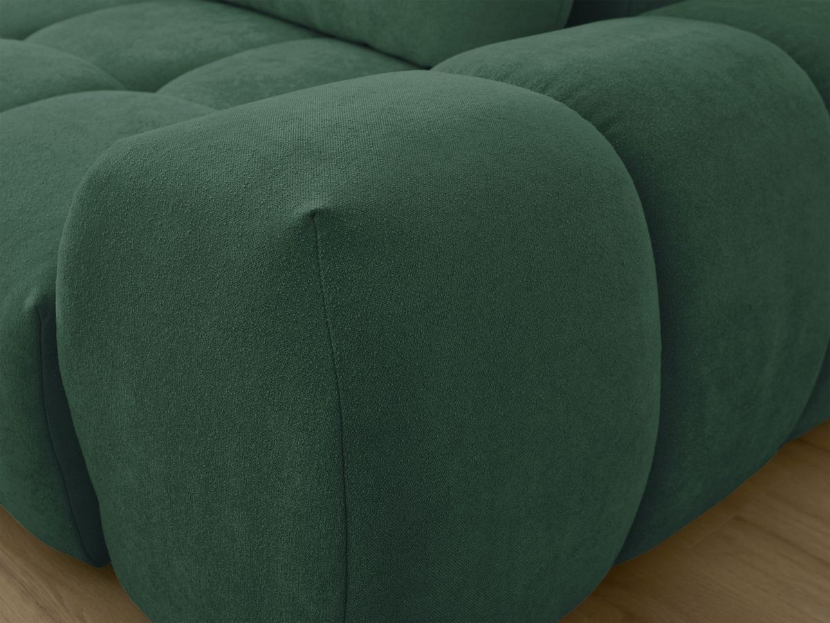 Canapé d'angle L convertible coffre EVEREST tissu texturé avec pouf