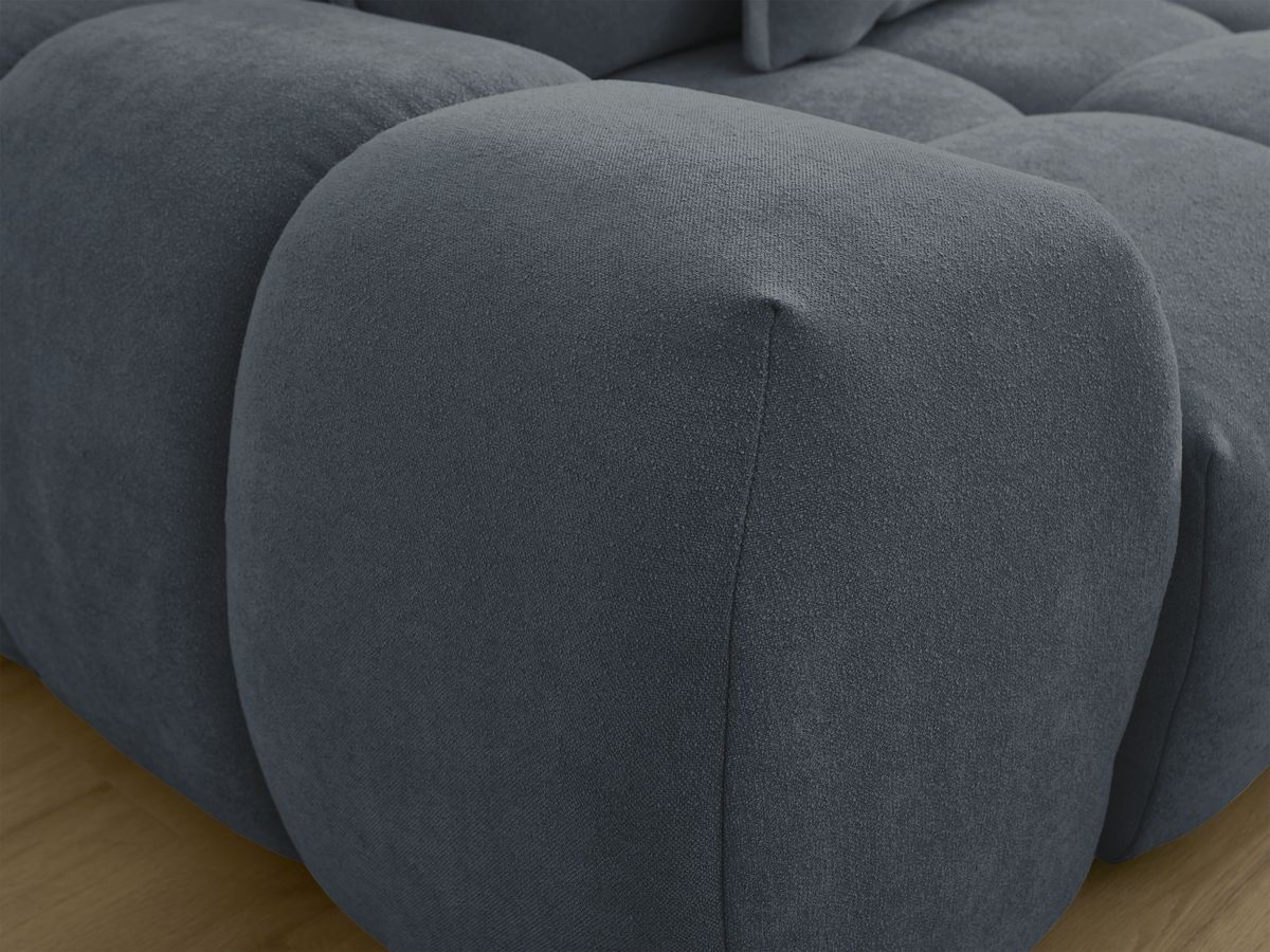 Canapé d'angle L convertible coffre EVEREST tissu texturé avec pouf
