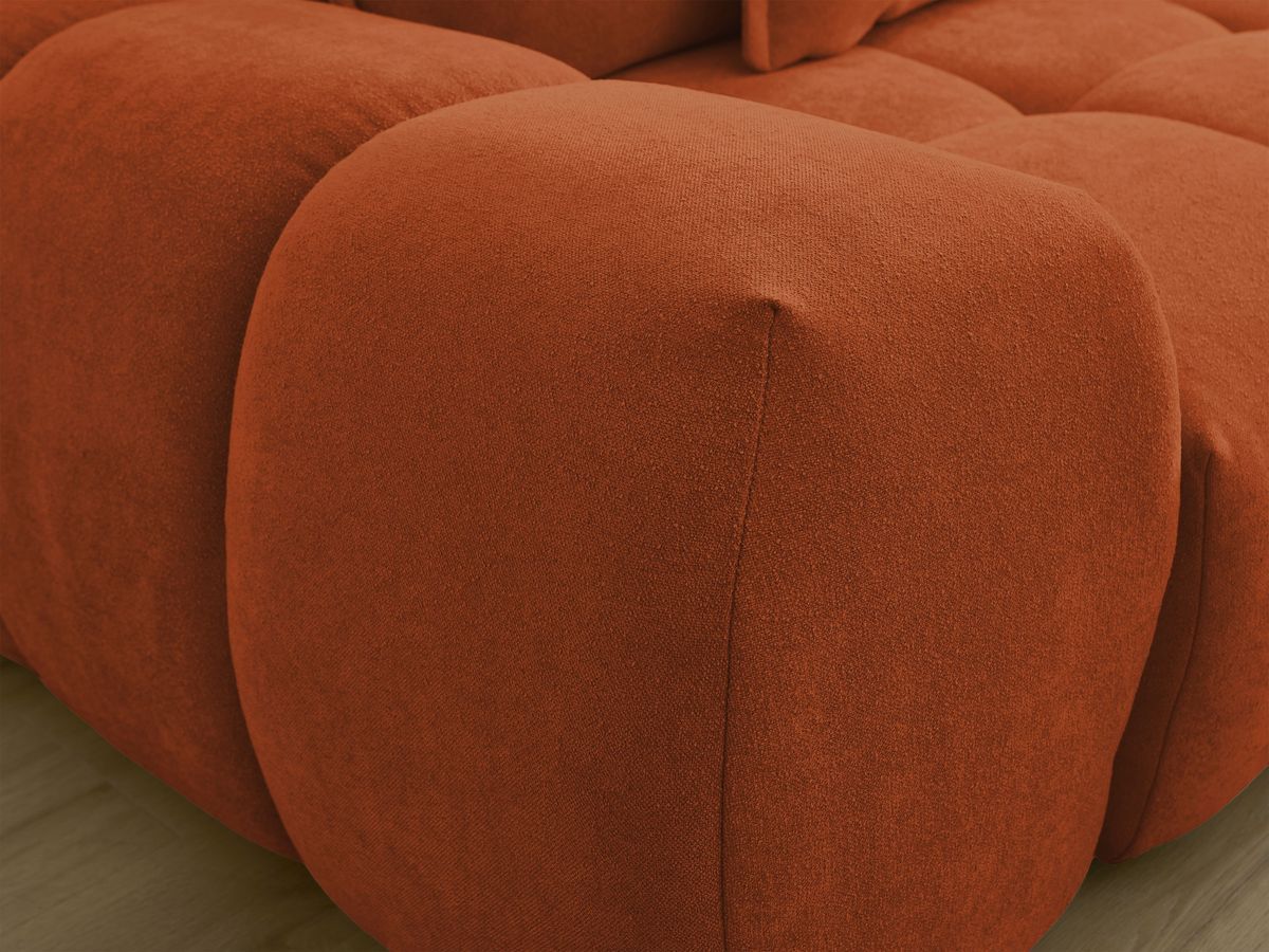 Canapé d'angle L convertible coffre EVEREST tissu texturé avec pouf