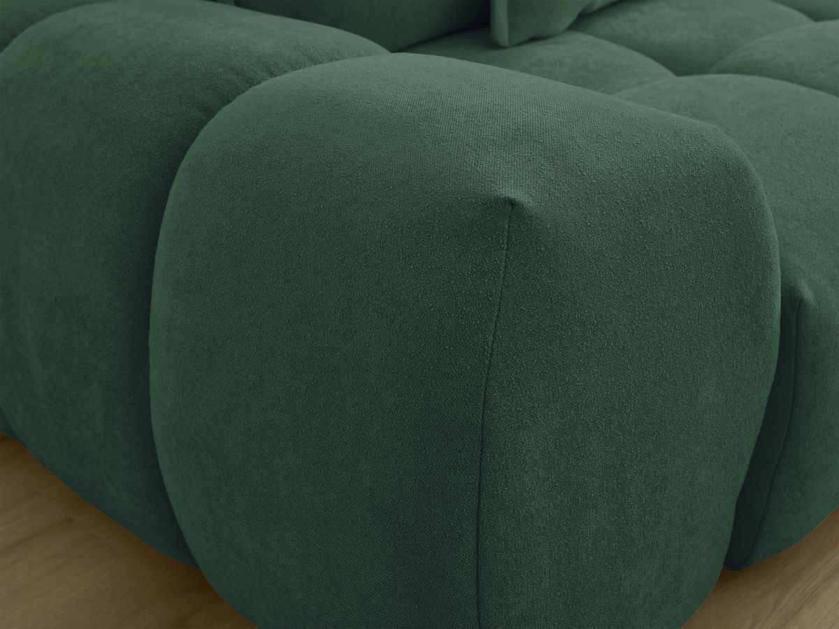 Canapé d'angle L convertible coffre EVEREST tissu texturé avec pouf