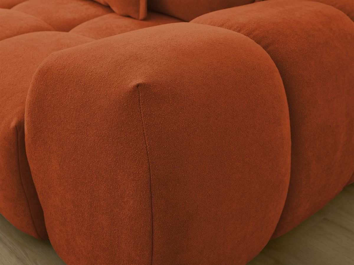 Canapé d'angle L convertible coffre EVEREST tissu texturé avec pouf