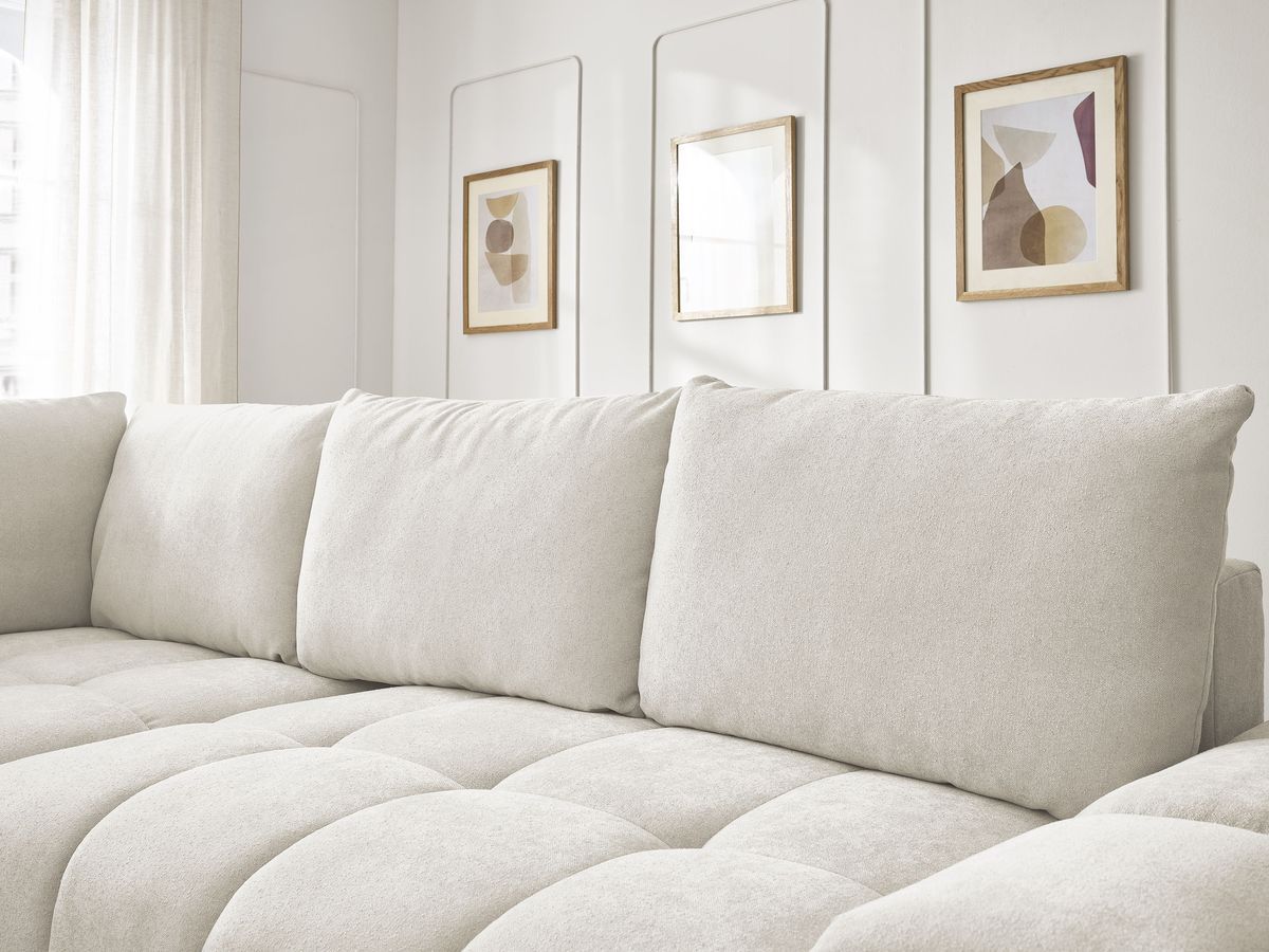 Canapé d'angle L convertible coffre EVEREST tissu texturé