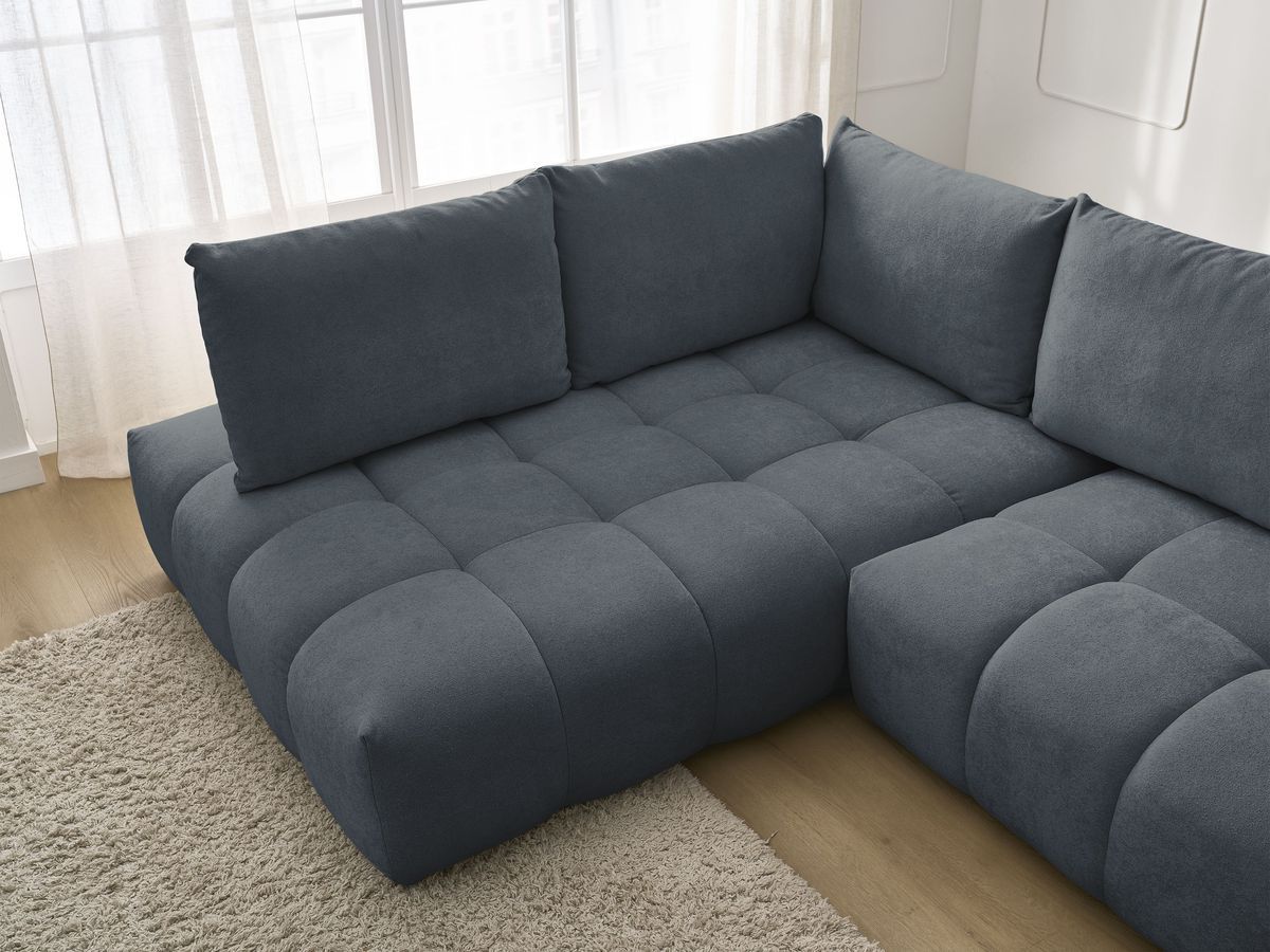 Canapé d'angle L convertible coffre EVEREST tissu texturé