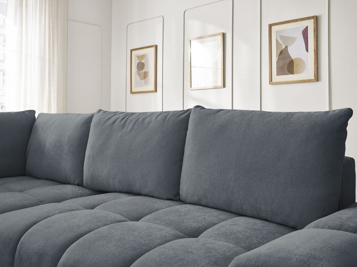 Canapé d'angle L convertible coffre EVEREST tissu texturé