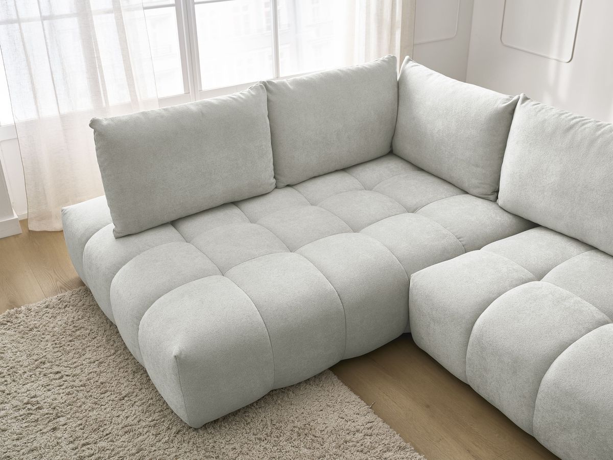 Canapé d'angle L convertible coffre EVEREST tissu texturé